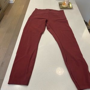 Lululemon Instill high rise right 25”. Color-mulled wine. Size 8.